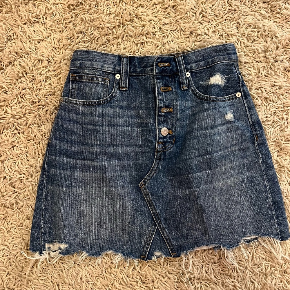 Madewell distress Jean skirt
